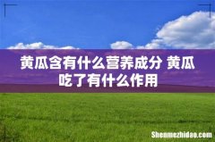黄瓜含有什么营养成分 黄瓜吃了有什么作用