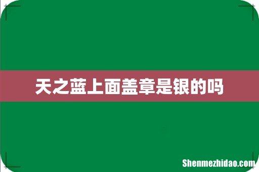 天之蓝上面盖章是银的吗