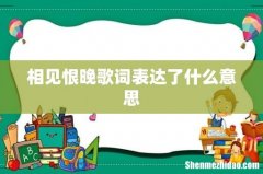 相见恨晚歌词表达了什么意思
