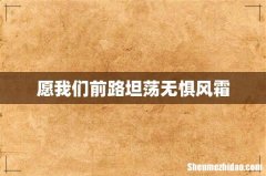 愿我们前路坦荡无惧风霜