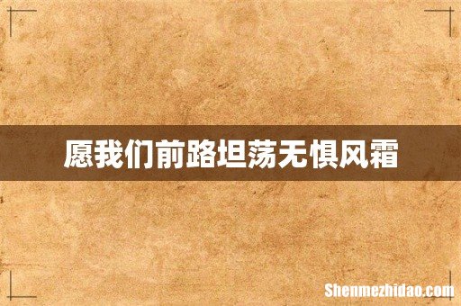 愿我们前路坦荡无惧风霜