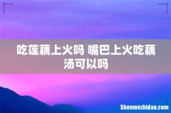 吃莲藕上火吗 嘴巴上火吃藕汤可以吗
