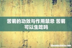 苦菊的功效与作用禁忌 苦菊可以生吃吗