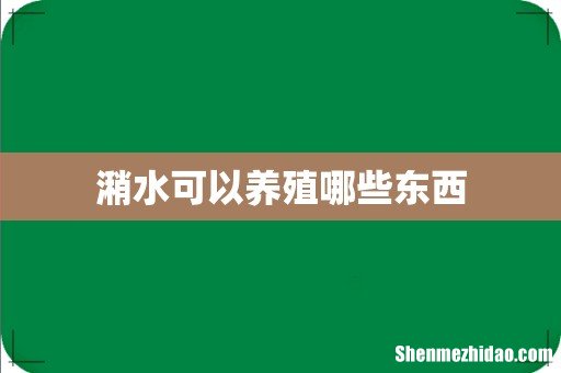潲水可以养殖哪些东西