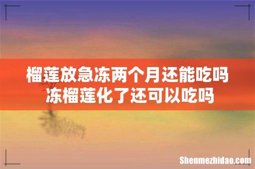 榴莲放急冻两个月还能吃吗 冻榴莲化了还可以吃吗