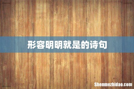 形容明明就是的诗句