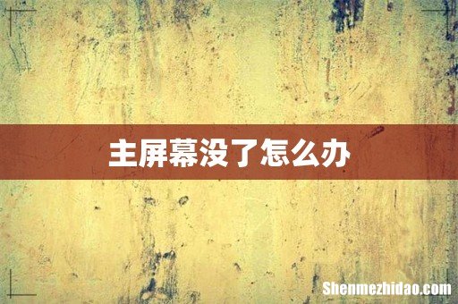 主屏幕没了怎么办