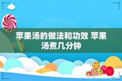 苹果汤的做法和功效 苹果汤煮几分钟