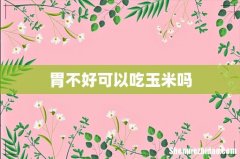 胃不好可以吃玉米吗