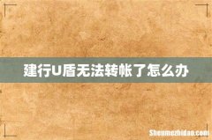 建行U盾无法转帐了怎么办