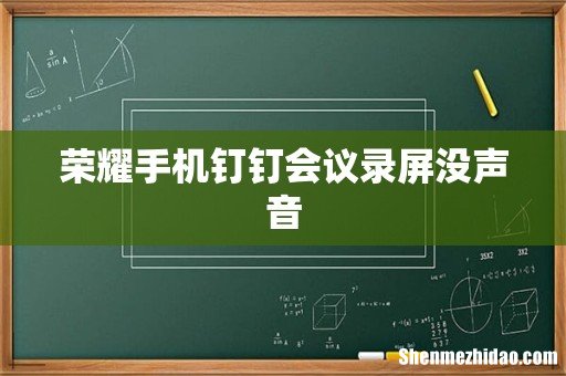 荣耀手机钉钉会议录屏没声音