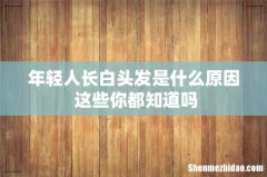 年轻人长白头发是什么原因 这些你都知道吗
