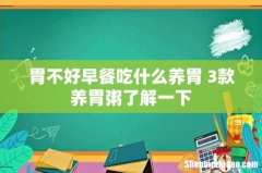 胃不好早餐吃什么养胃 3款养胃粥了解一下