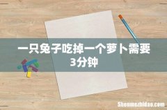 一只兔子吃掉一个萝卜需要3分钟