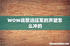WOW战歌远征军的声望怎么冲的
