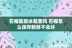 石榴能放冰箱里吗 石榴怎么保存新鲜不会坏