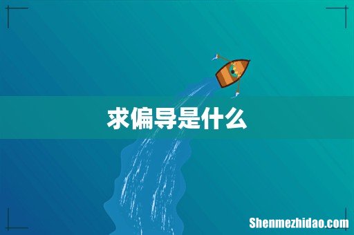 求偏导是什么