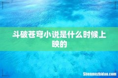 斗破苍穹小说是什么时候上映的
