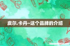 皮尔.卡丹~这个品牌的介绍
