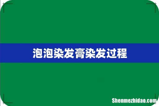 泡泡染发膏染发过程