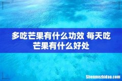 多吃芒果有什么功效 每天吃芒果有什么好处