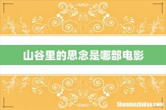 山谷里的思念是哪部电影