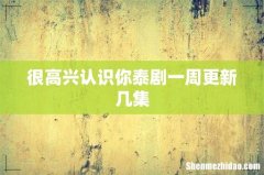 很高兴认识你泰剧一周更新几集