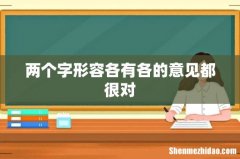 两个字形容各有各的意见都很对