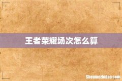王者荣耀场次怎么算
