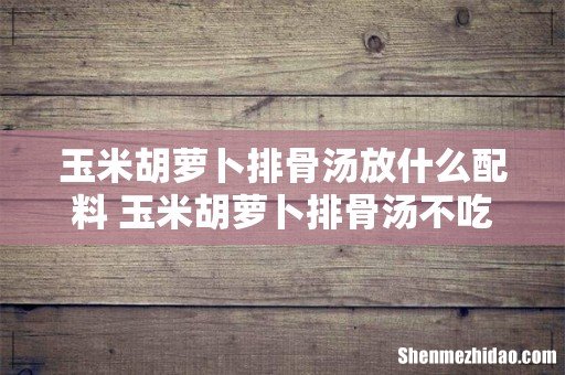 玉米胡萝卜排骨汤放什么配料 玉米胡萝卜排骨汤不吃排骨多少热量