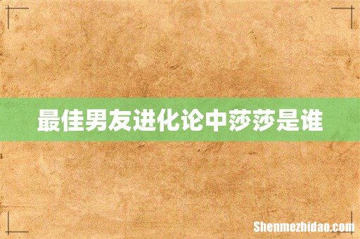 最佳男友进化论中莎莎是谁