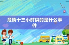 危情十三小时讲的是什么事件