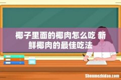 椰子里面的椰肉怎么吃 新鲜椰肉的最佳吃法