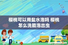 樱桃可以用盐水泡吗 樱桃怎么洗能泡出虫