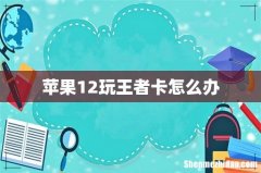 苹果12玩王者卡怎么办