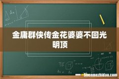 金庸群侠传金花婆婆不回光明顶