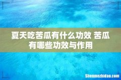 夏天吃苦瓜有什么功效 苦瓜有哪些功效与作用