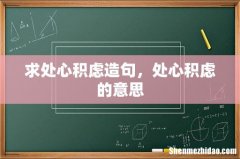 求处心积虑造句，处心积虑的意思