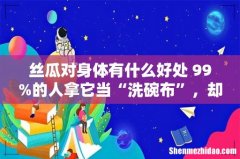 丝瓜对身体有什么好处 99%的人拿它当“洗碗布”，却不道它浑身是宝！