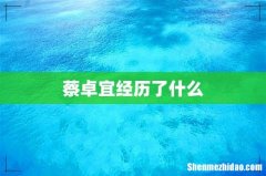 蔡卓宜经历了什么