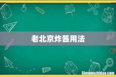 老北京炸酱用法