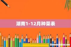 湖南1-12月种菜表