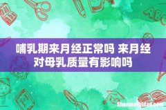 哺乳期来月经正常吗 来月经对母乳质量有影响吗