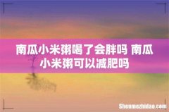 南瓜小米粥喝了会胖吗 南瓜小米粥可以减肥吗