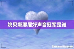 姚贝娜那届好声音冠军是谁