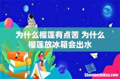 为什么榴莲有点苦 为什么榴莲放冰箱会出水