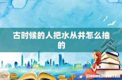 古时候的人把水从井怎么抽的