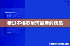 错过不悔苏星河最后的结局