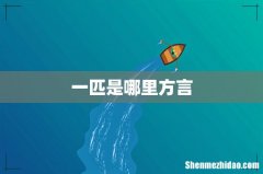 一匹是哪里方言