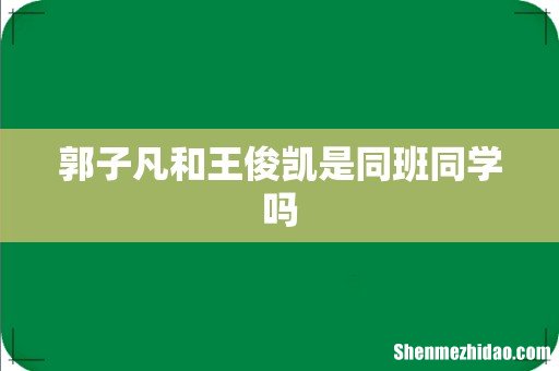 郭子凡和王俊凯是同班同学吗